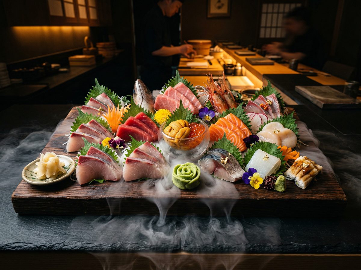 Chef's sashimi omakase platter with Toyosu Market fish at MUI Supper Club